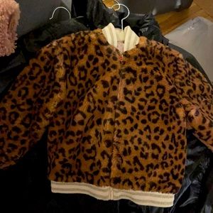 Egg Faux leopard bomber